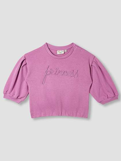 Juniors by Babyshop
                    Girls Typography Embroidered Long Sleeve Sweatshirt