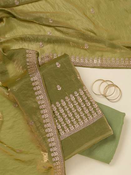 Koskii Women Floral
                        Embroidered Gotapatti Unstitched Dress Material