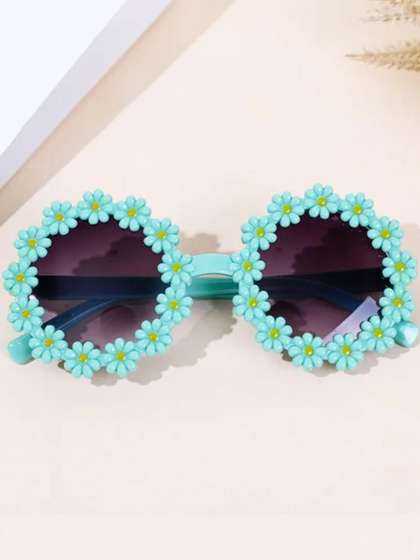 NESKA MODA Kids Black
                    & Green Round Sunglasses with UV Protected Lens