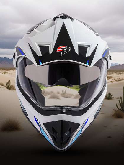 Steelbird SBH 13 ISS
                      Racer Double Visor Full Face Helmet