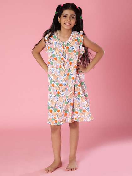 V-Mart Girls Printed
                      Round Neck Nightdress