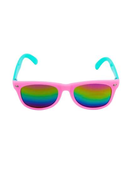 NESKA MODA Unisex Kids
                    Mirrored Lens & Pink Aviator Sunglasses with