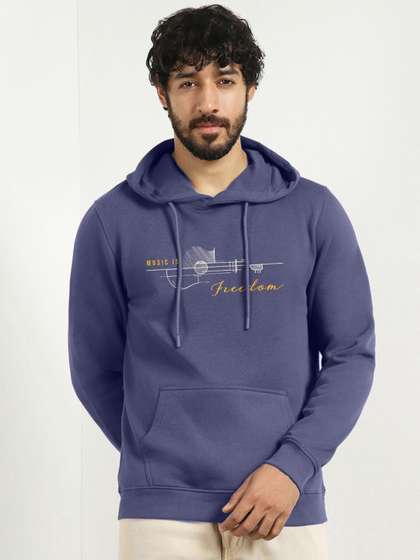 NOBERO Men Printed
                        Hooded Sweatshirt