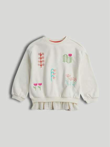 mothercare Girls
                    Emboridered Pullover Sweatshirt