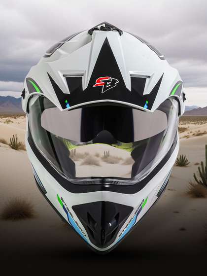 Steelbird SBH 13 ISS
                    Racer Double Visor Full Face Helmet
