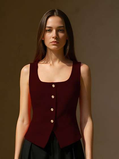 ZYNG Women Square
                        Neck Sleeveless Top