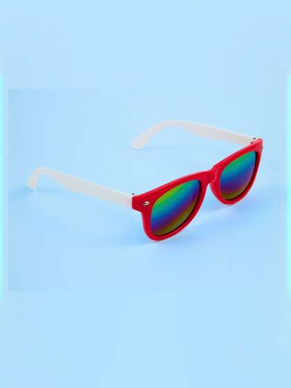 NESKA MODA Unisex Kids
                      Mirrored Lens Red Sunglasses