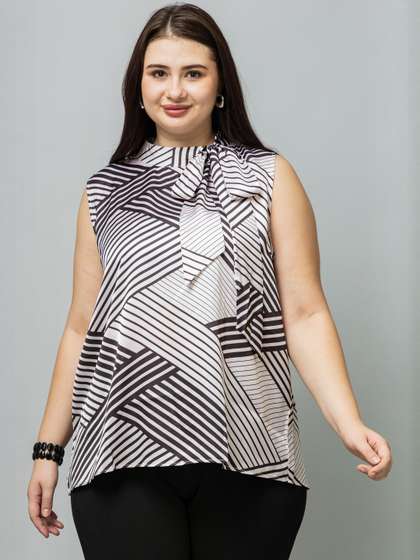 PURYS PLUS Women
                        Striped Satin Top