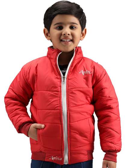 TRENDY WORLD Boys Solid
                    Winter Hooded Puffer Jacket