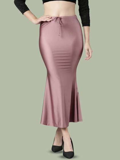 TWIN BIRDS Women
                        Solid Coloured Silky Soft Stretchable Shimmer
                        mermaid Saree Shapewear