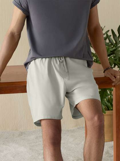 XYXX Zen Men Relaxed
                        Fit Mid-Rise Cotton Solid Lounge Shorts