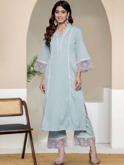 Varanga Women Solid
                        Kurta with Trousers