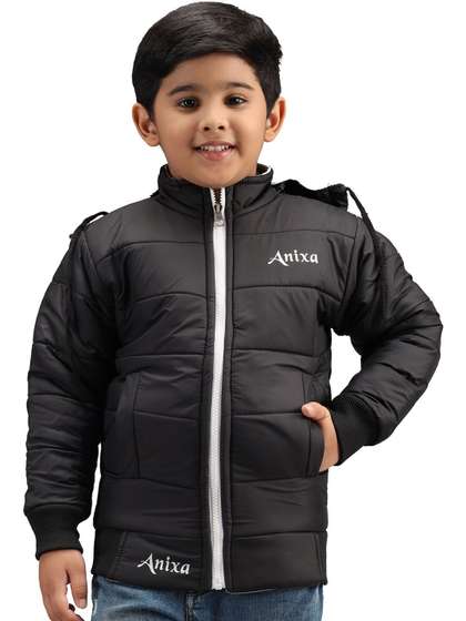 TRENDY WORLD Boys Solid
                    Winter Hooded Puffer Jacket