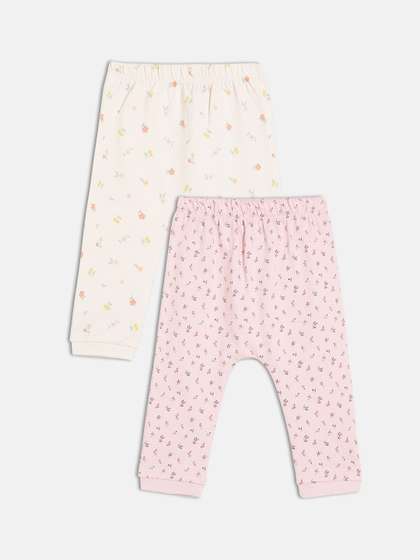 MINI KLUB Girls Pack Of
                    2 Regular Fit Floral Printed Cotton Trousers