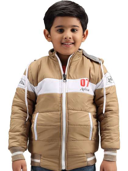 TRENDY WORLD Boys
                    Colourblocked Winter Hooded Puffer Jacket