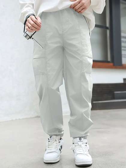 BAESD Boys Relaxed Loose
                    Fit Cargos Trousers