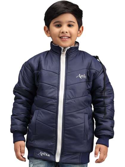 Anixa Boys Solid Winter
                    Hooded Puffer Jacket