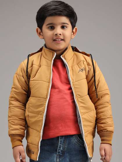 Anixa Boys Solid Winter
                Hooded Puffer Jacket