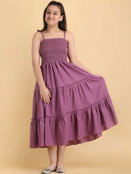 YK Smocked Fit &
                    Flare Midi Dress