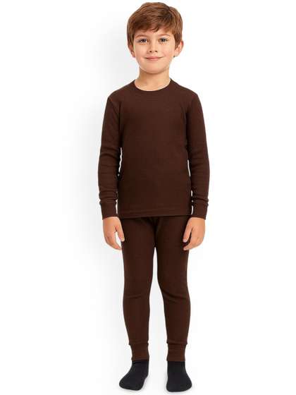 UNDERLOOP Boys Ribbed
                    Round Neck Thermal Set