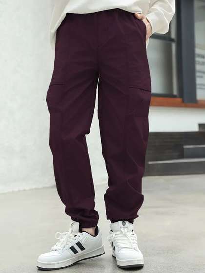 BAESD Boys Relaxed
                    Jogger Pleated Cotton Cargos Trousers
