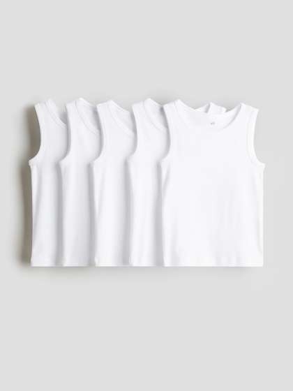 H&M Boys Pack Of 5
                    Cotton Vest T-Shirt