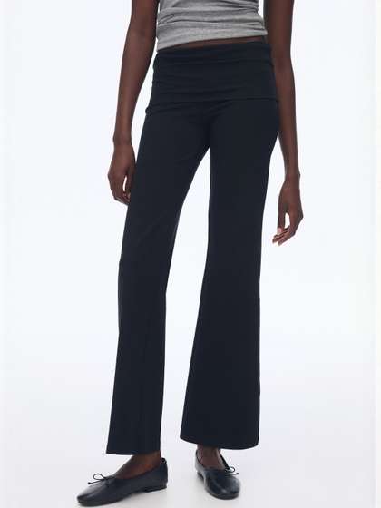H&M Foldover-Waist
                      Cotton Trousers