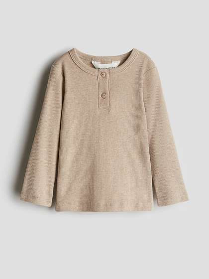 H&M Ribbed Cotton
                    Henley Top