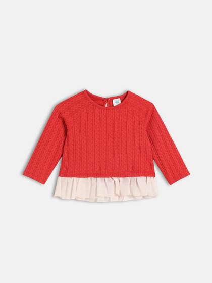 MINI KLUB Girls Round
                      Neck Pure Cotton Top
