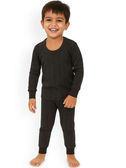 PRIME KNITS Boys Striped
                    Cotton Thermal Set