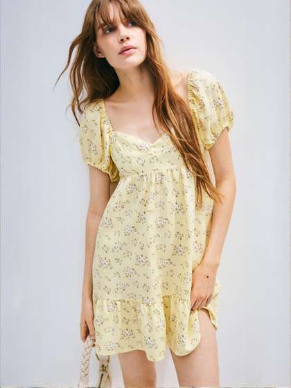 H&M Women Puff-Sleeved Dress