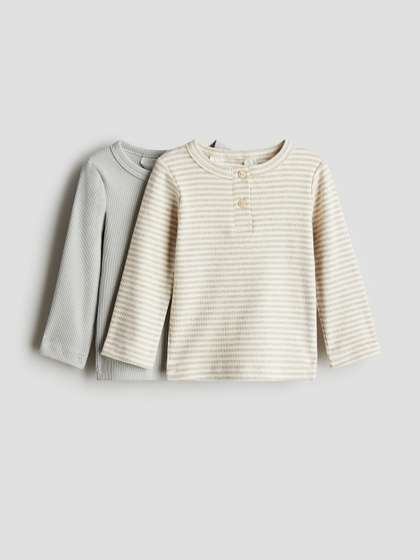 H&M 2-Pack Cotton
                    Henley Tops