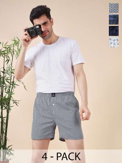 URBAN SCOTTISH Pack
                        Of 4 Men Printed Pure Cotton Boxers