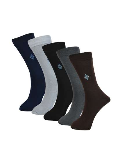 ME Stores Men Pack of 5
                    Cotton Blend Assorted Calf Length Socks