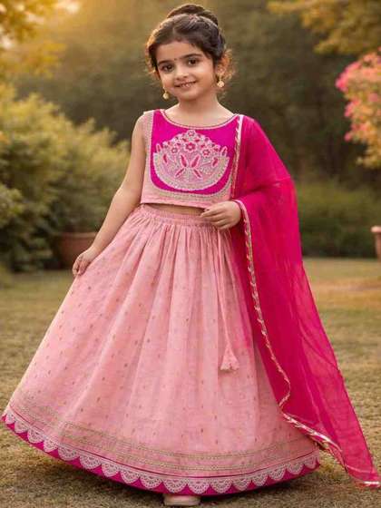JOVK DESIGN Girls
                        Tie and Dye Ready to Wear Lehenga & Blouse
                        With Dupatta