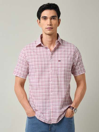 AD By Arvind Modern
                      Slim Fit Tartan Checked Shirt