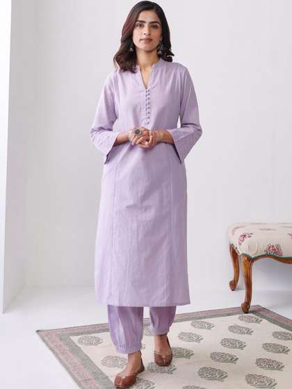 KALINI Women Floral
                        Embroidered Regular Thread Work Kurta with
                        Trousers & With Dupatta