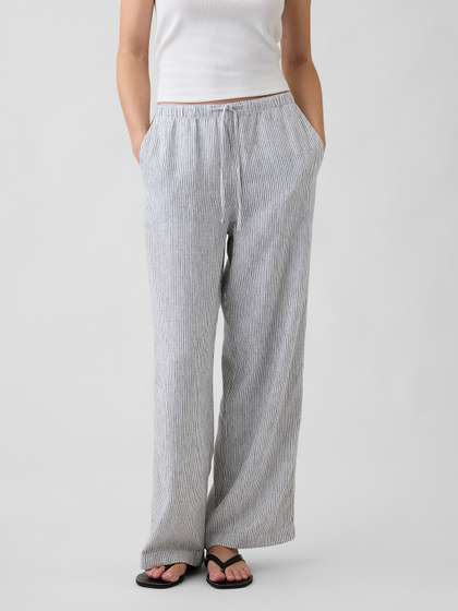 GAP Women Vertical
                        Pinstripes Relaxed Parallel Trouser
