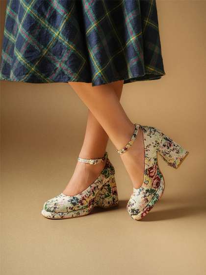 Theater Bara's
                        Floral Platform Heels