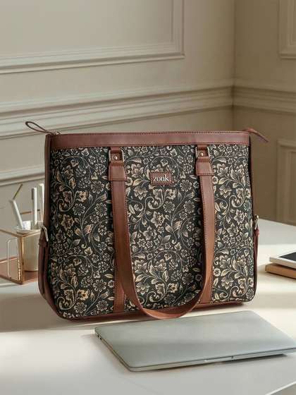 ZOUK Women
                        Handicraft Fabric & Vegan Leather Shoulder
                        Tote Bag