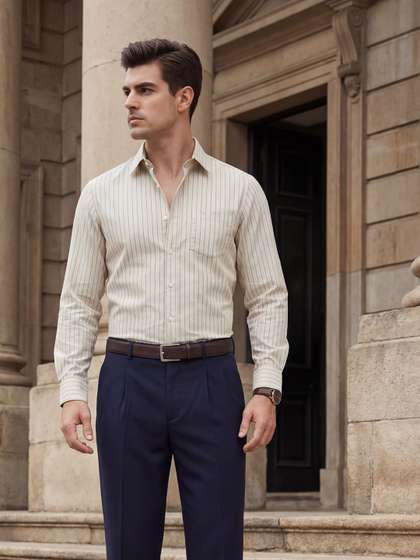 INVICTUS Urban
                          Slim Fit Striped Formal Shirt