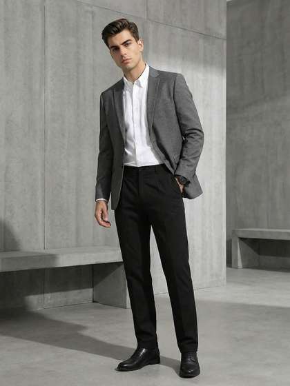 INVICTUS Notched
                        Lapel Single-Breasted Formal Blazer