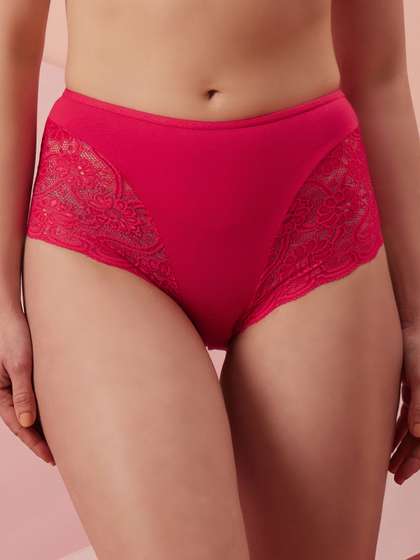Clovia Women Pink
                          Solid Hipster Brief PN1775P14XL