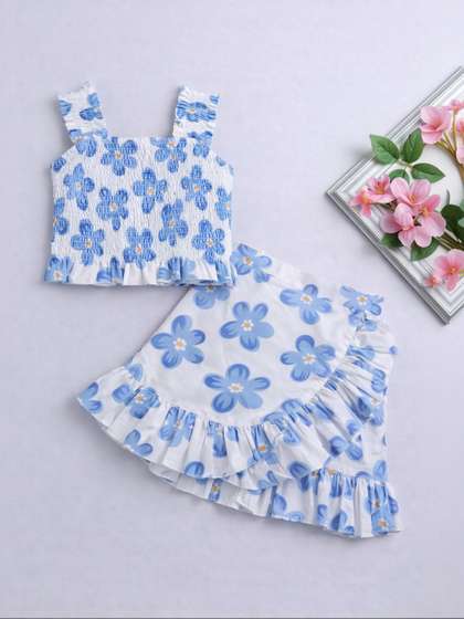 The Magic Wand Girls
                        Printed Top with Skirt