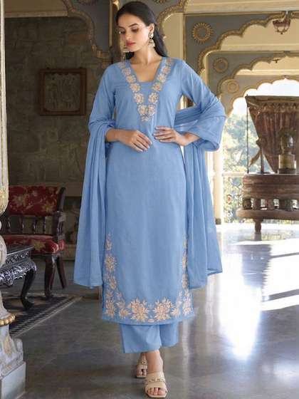Anouk Women Printed
                        Regular Kurta with Trousers & With Dupatta