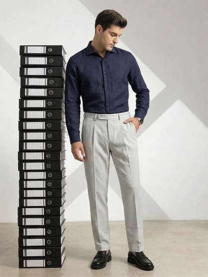INVICTUS Men Slim
                        Fit Formal Trousers