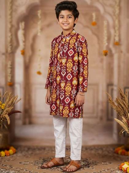 KiddoPanti Boys Printed
                    Regular Pure Cotton Kurta with Pyjamas