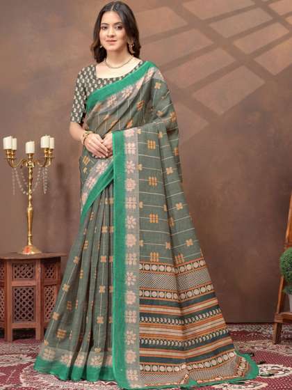 RITABEN HARESHBHAI
                        BHALIYA Linen Blend Saree