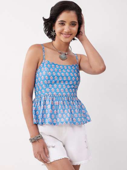 Biba Floral Print
                        Cotton Peplum Top