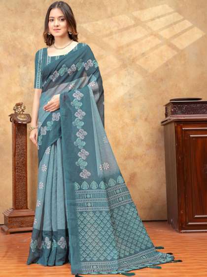 RITABEN HARESHBHAI
                        BHALIYA Linen Blend Saree